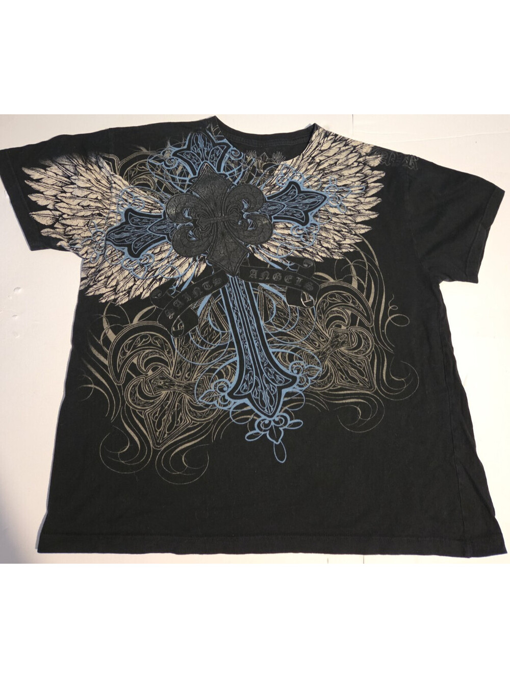 Xzavier Y2K Fleur De Lis Gothic Graphic T Shirt Mens XL Made in USA Streetwear